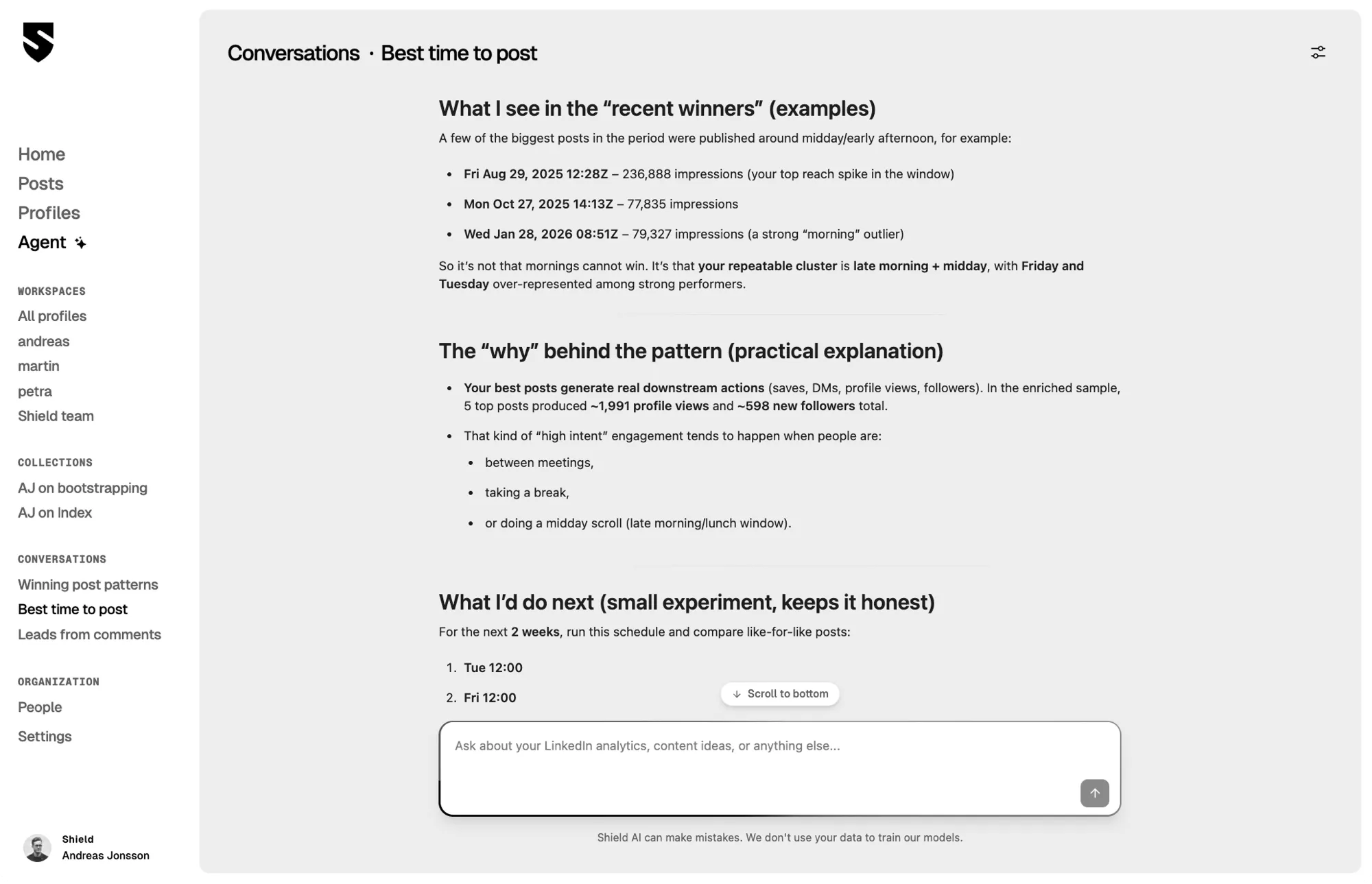 Shield Agent — AI-powered insights